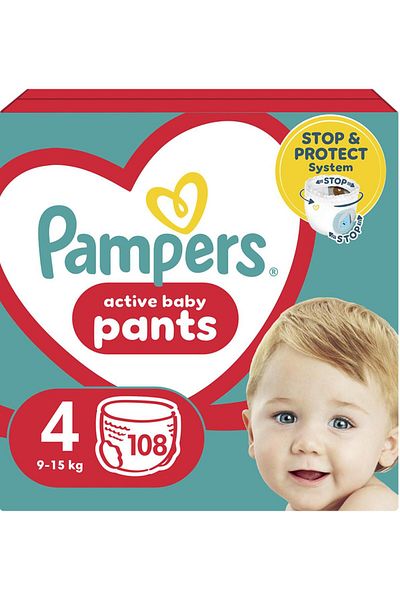 Pampers Scutece-Chilotel Pampers Active Baby Pants Mega Box Marimea 4, 9kg-15kg, 108 buc