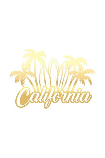 Reysa Tasarım ملصق كاليفورنيا مقاس 17×17 سم ذهبي