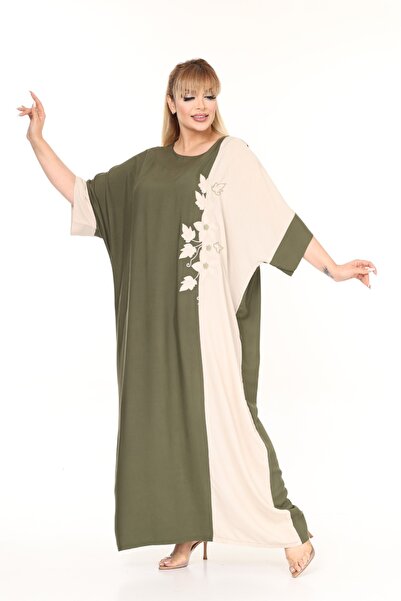 mervemoda Καλοκαιρινό υφαντό φόρεμα μεγάλου μεγέθους