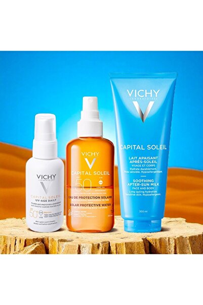 Vichy Capital Soleil Set UV Age Daily SPF50+ Fluid 40ml, SPF50 Sun Water 200ml, After Sun Milk 300ml