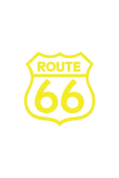 Reysa Tasarım ملصق الطريق 66 مقاس 17 × 17 سم أصفر