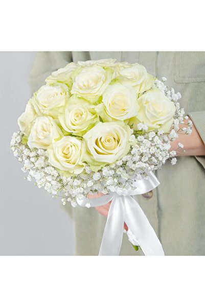 YAPAY ÇİÇEKÇİNİZ ترتيب زينة شريط سيبيسو أبيض صناعي مزخرف بـ 7 فروع