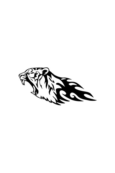 Reysa Tasarım Angry Tiger Sticker 17X17 cm Black