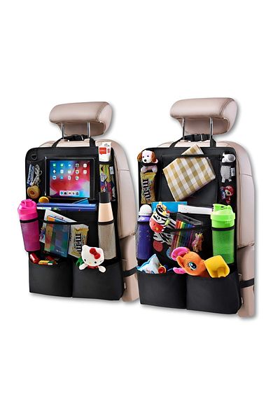 ONSG Organizator pentru scaun auto cu suport pentru tabletă și buzunare multiple, material Oxford, 64 x 45 cm