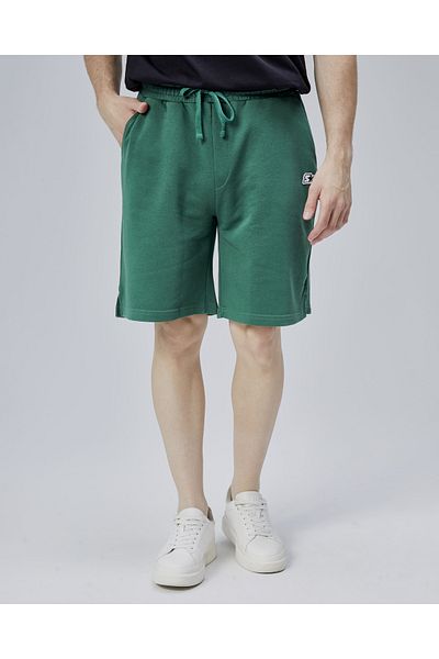 Starter Asher Green Slit Patch Comfortable Fit Men's Knitted Shorts
