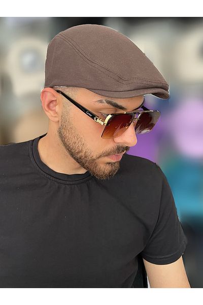 ZERAMİNE Summer London Cap Elastic Brown Cap