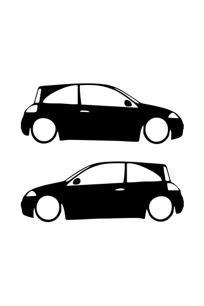 Reysa Tasarım Flattened Megane 2 Hb Sticker 17X17 cm Black