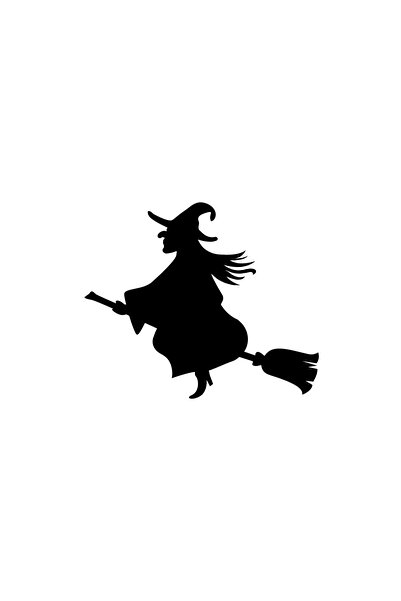 Reysa Tasarım Flying Witch Sticker 17X17 cm Black