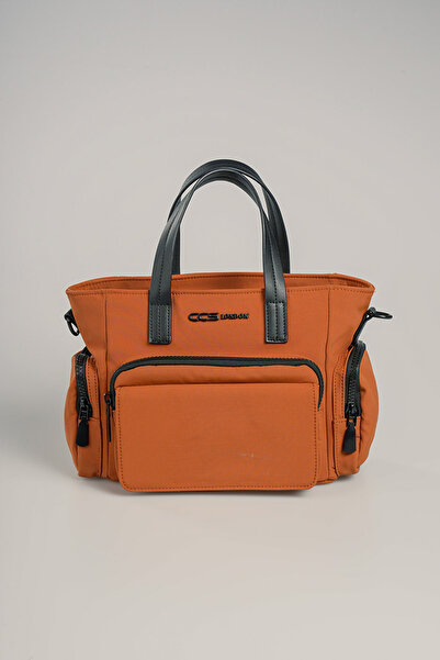 Getcho Ivey Orange Women's Handbag Multi-Eye Zipper Adjustable Strap Daily Use Shoulder Model