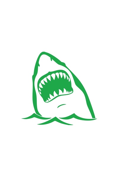 Reysa Tasarım ملصق سمكة قرش مقاس 17×17 سم أخضر