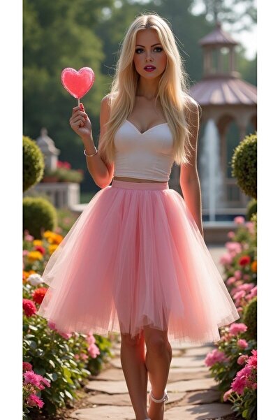 Patiska Nostalji Pink Skirt Above Knee