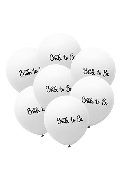 Teno Set 6 Baloane Teno®, pentru Petreceri/Evenimente, model BRIDE TO BE, 30 cm, alb