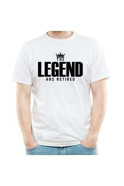 OEM Tricou personalizat, The Legend has Retired, cu mesaj de pensionare barbati, culoarea alb, marimea L