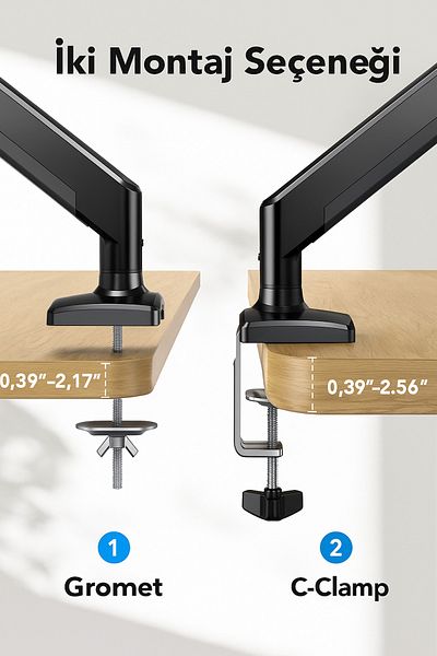 Coverzone Aluminum Alloy Flexible Arm Desk Mount 360 °   Rotatable Monitor Stand Screen Mount Sp-01
