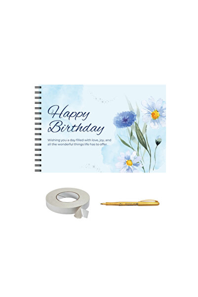 OEM Guestbook zi de nastere, Happy Birthday, 25 file interioare, A4 lanscape ...