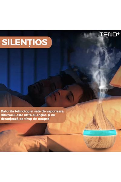 Teno Teno® Aromatherapy Diffuser, conical shape, 200ml capacity, light oak