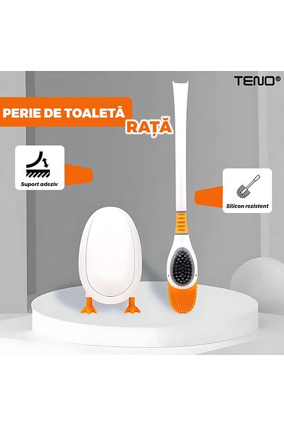 Teno Perie pentru Toaleta Ratusca Teno®, din silicon, 2 capete, alb