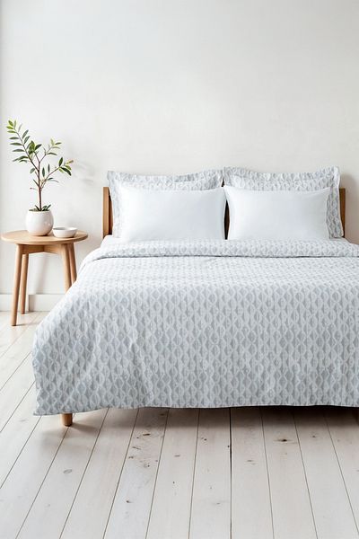Green Black Σετ παπλωματοθήκη Tria Grey Διπλό 100% βαμβακερό σατέν 210 TC