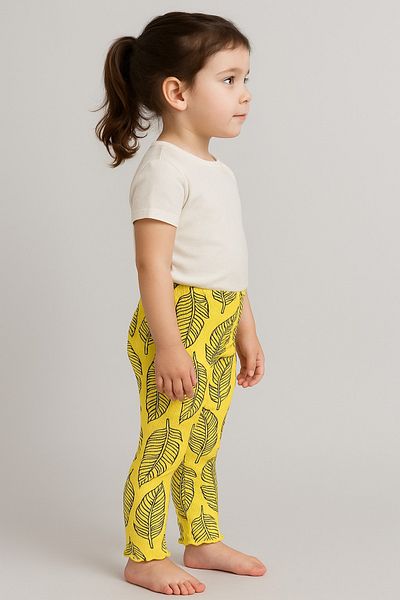 Kyex Pure Dots Girl's Summer Patterned Yellow Leggings