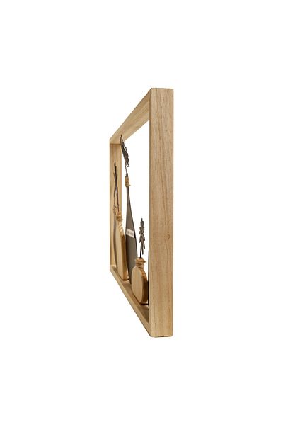 Generic A wooden masterpiece in the form of a plaque with an elegant frame and a design of five vases - a sophisticated natural touch to your home or office decor