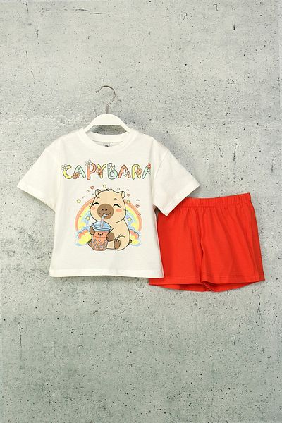 DMB BOYS & GIRLS Printed Short Sleeve Shorts 2-Piece Girl's Set