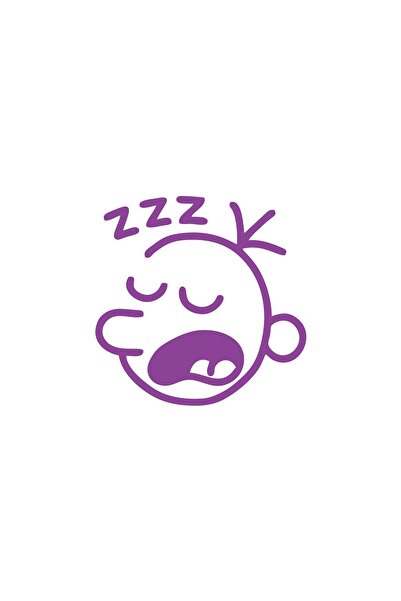 Reysa Tasarım ملصق وجه نائم Zzz مقاس 17x17 سم باللون الأرجواني