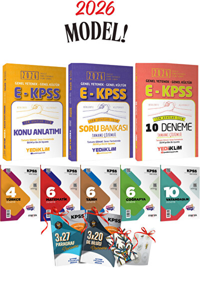 Yediiklim Yayınları 2026 E-KPSS Yediiklim Tüm Dersler Konu Anlatımı + Soru Ba...