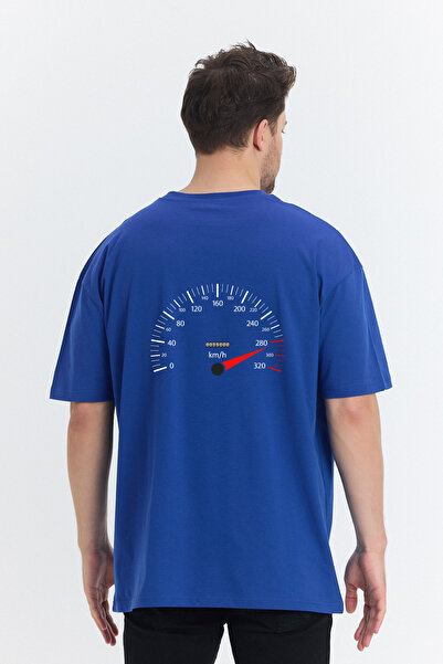 Windy Island Limită de viteză guler rotund pentru bărbați Spate cu imprimeu s...