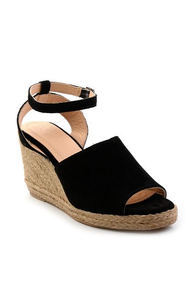 Bambi Black Leather Women's Sandals K05718071101
