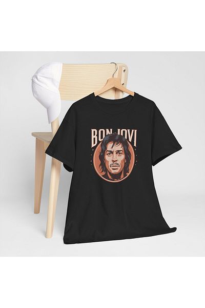 OEM Tricou personalizat Music, negru, Bon Jovi, pasionatii de muzica, marimea L