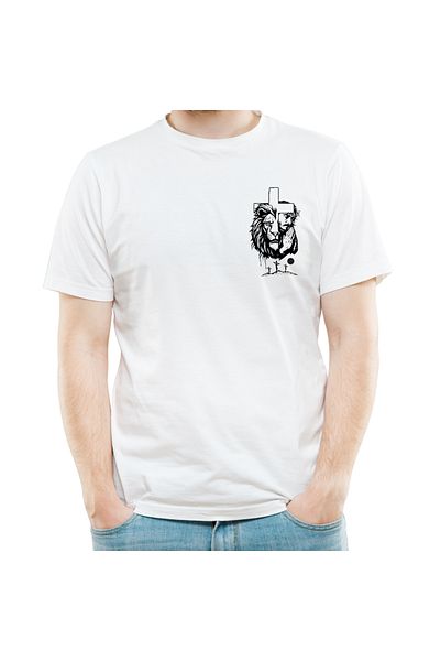 OEM Tricou FaithWear Alb Religios cu Semnul Crucii si Iisus, din Bumbac Premium, S