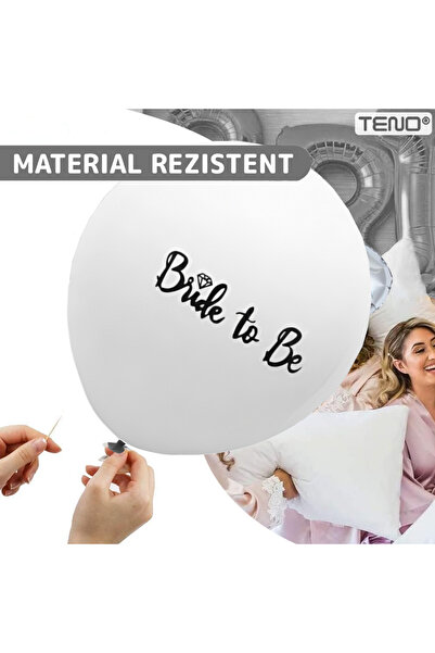 Teno Set of 6 White Bride-to-Be Balloons