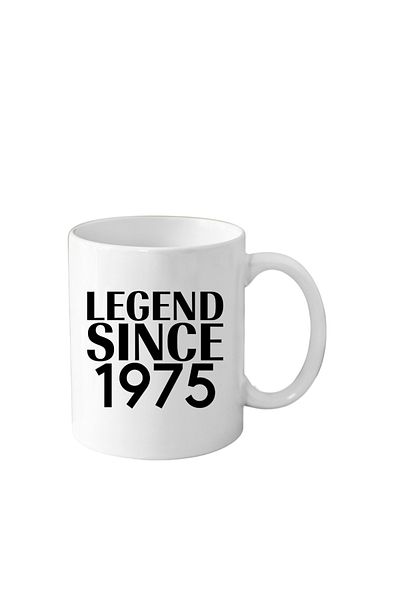 OEM Cana din ceramica ANIVERSARA, haioasa, 330 ml, alba, 50 ani, Legend since 1975