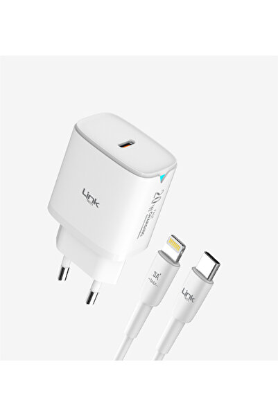 Linktech C308 Safe Tip-C Lightning Kablolu 20W Hızlı Şarj Cihazı