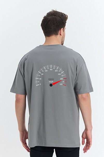 Windy Island Limită de viteză guler rotund pentru bărbați Spate cu imprimeu s...