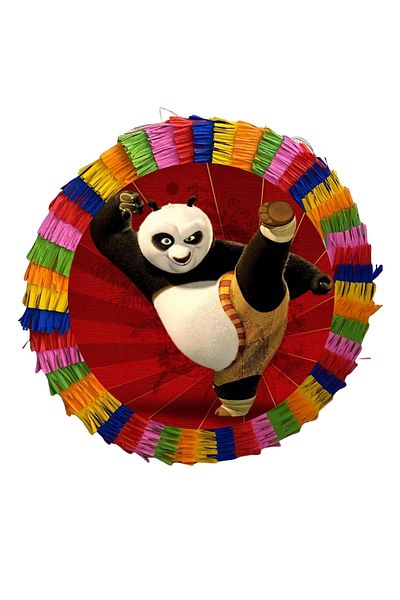 OEM Party pinata, 35 cm, multicolor, Kung Fu Panda pattern + 3/4 year old Birthday T-shirt