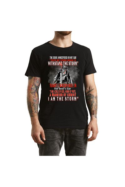 OEM Tricou FaithWear Negru Religios cu mesaj cu credinta barbati Warrior, marimea S