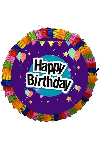 OEM Children's party pinata, Jumbo XXL, 35 cm, with Happy Birthday message + 3/4 year old Birthday T-shirt