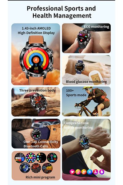 zeevos smartwatch, submersible, shock resistant, physical activity monitoring, HD bluetooth call,