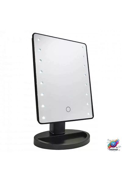 Creative Toys Oglindă, ANGMAD, rotativă pentru make-up, 16 LED-uri, negru, 17x27x12cm