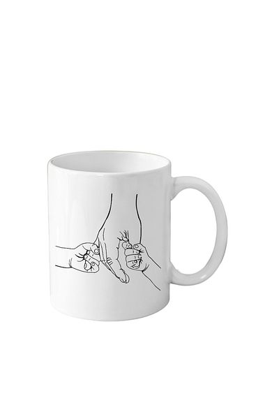 OEM Cana din ceramica haioasa, pentru tata cu 2 copii, Super Dad, Hero, 330 ml alba