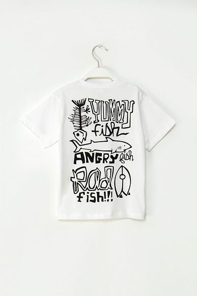 DMB BOYS & GIRLS طقم شورت تي شيرت مطبوع عليه Angry Fish مكون من قطعتين للأولاد
