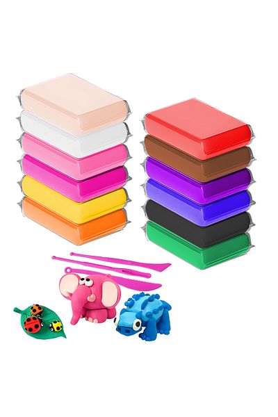 Teno Set Plastilina Inteligenta Teno®, 12 pliculete, culori variate, multicolor