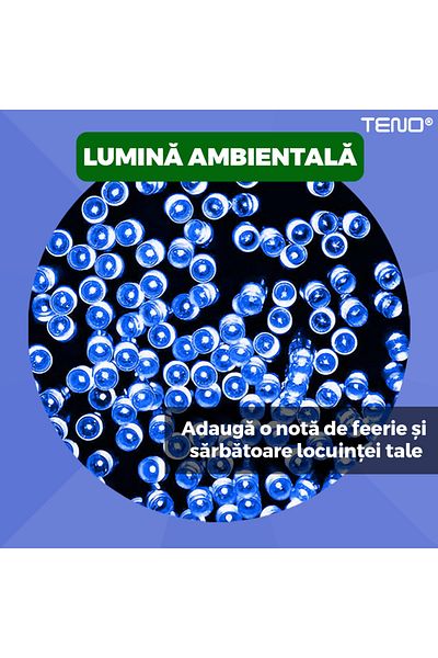 Teno Teno® Linear Christmas Light Installation, 100 m, 8 light effects, 480 LEDs, blue