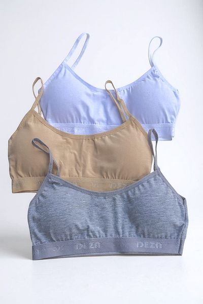Katmirra 3-Piece Young Girls' Training Bra with Rope Straps and Pads Half Singlet Bustier - Dondeza & Tutku Underwear Bayii