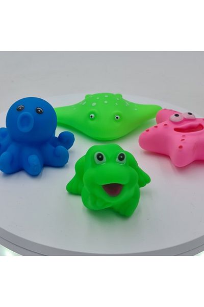dalimag Set of 4 figurine toys, sea toys, pickers, 10 x 7 cm, multicolor