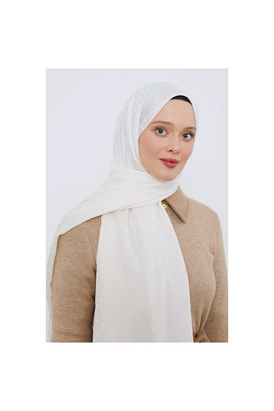 Bijutek Levidor Stone Color Stick Pattern Blue Jacquard Shawl