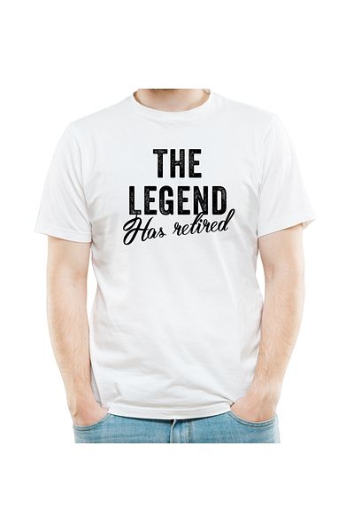 OEM Tricou personalizat, The Legend has Retired, cu mesaj de pensionare barbati, alb, marimea XL