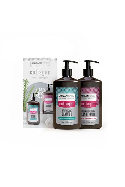 Arganicare Shampoo & conditioner set with collagen & argan oil for thin, damaged hair , Arganicare, 400 ml x 2
