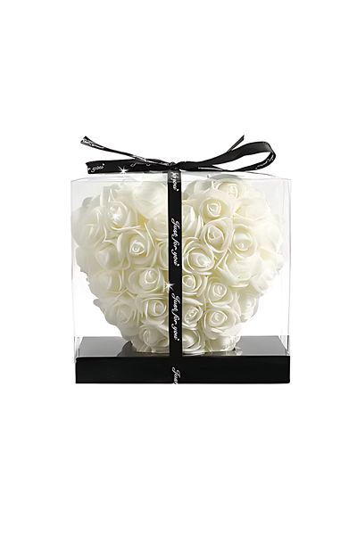 Teno Inimioara din Trandafiri de Spuma Teno®, floral alb, nemuritoare, 17 cm